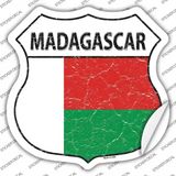 Madagascar Flag Novelty Highway Shield Sticker Decal