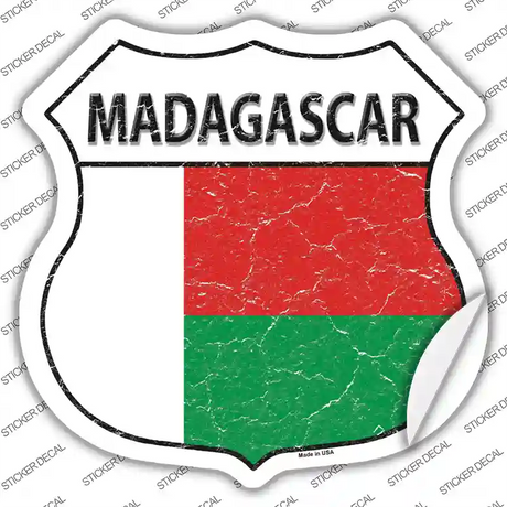 Madagascar Flag Novelty Highway Shield Sticker Decal