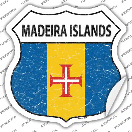 Madeira Islands Flag Novelty Highway Shield Sticker Decal