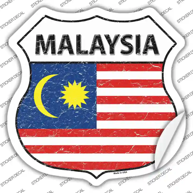 Malaysia Flag Novelty Highway Shield Sticker Decal