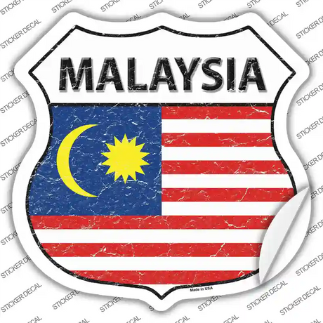 Malaysia Flag Novelty Highway Shield Sticker Decal