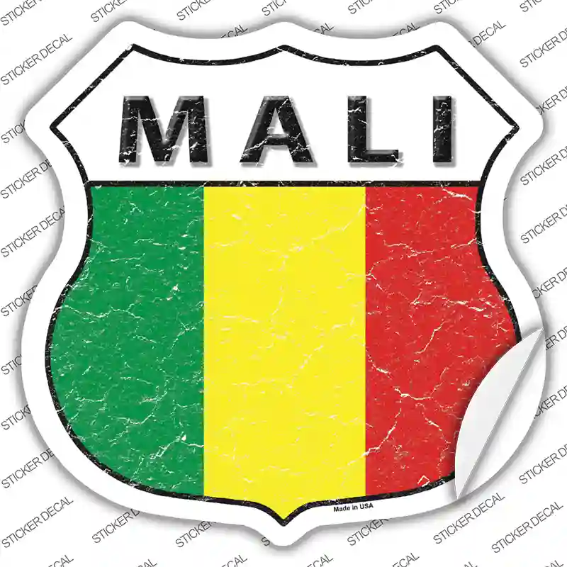 Mali Flag Novelty Highway Shield Sticker Decal