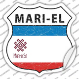 Mari-el Flag Novelty Highway Shield Sticker Decal