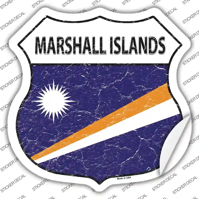 Marshall Islands Flag Novelty Highway Shield Sticker Decal