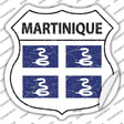 Martinique Flag Novelty Highway Shield Sticker Decal