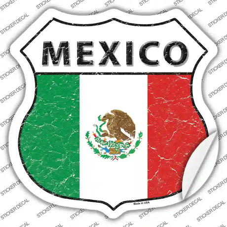 Mexico Flag Novelty Highway Shield Sticker Decal