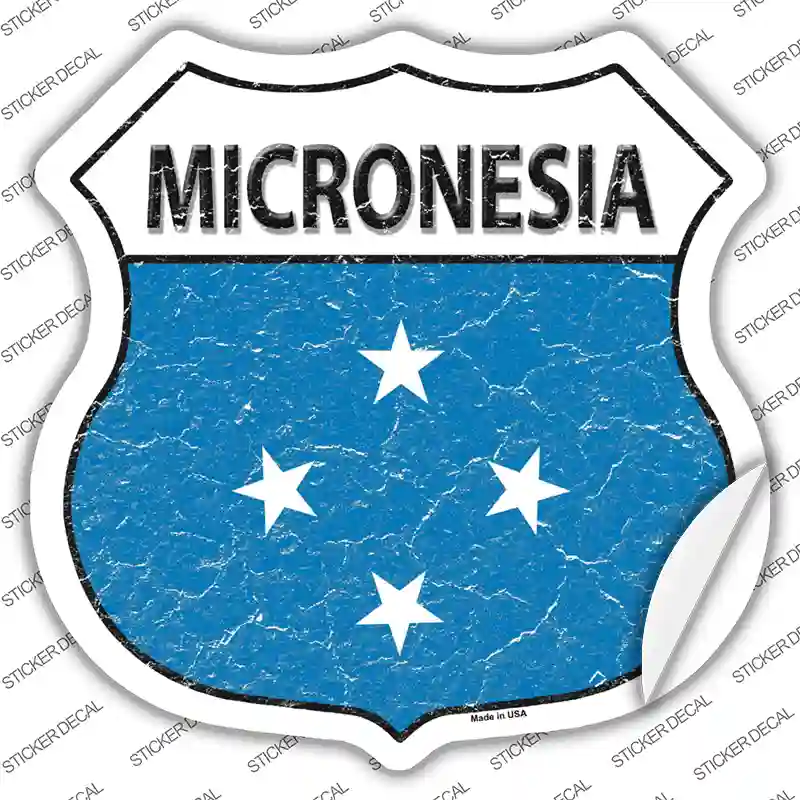 Micronesia Flag Novelty Highway Shield Sticker Decal