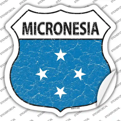 Micronesia Flag Novelty Highway Shield Sticker Decal