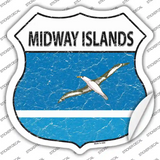 Midway Islands Flag Novelty Highway Shield Sticker Decal