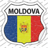 Moldova Flag Novelty Highway Shield Sticker Decal