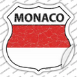 Monaco Flag Novelty Highway Shield Sticker Decal