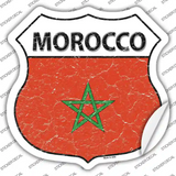 Morocco Flag Novelty Highway Shield Sticker Decal