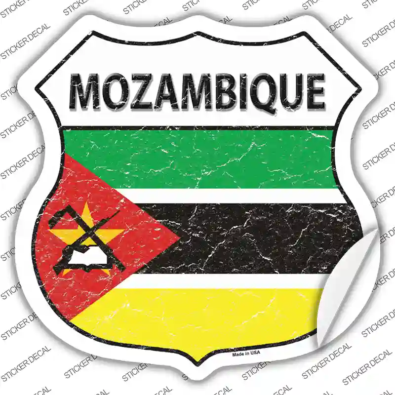 Mozambique Flag Novelty Highway Shield Sticker Decal