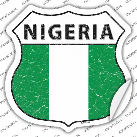 Nigeria Flag Novelty Highway Shield Sticker Decal