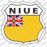 Niue Flag Novelty Highway Shield Sticker Decal