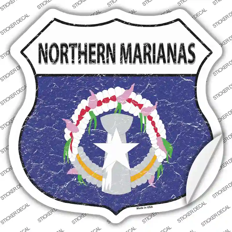 Northern Marianas Flag Novelty Highway Shield Sticker Decal