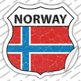 Norway Flag Novelty Highway Shield Sticker Decal