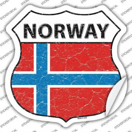 Norway Flag Novelty Highway Shield Sticker Decal
