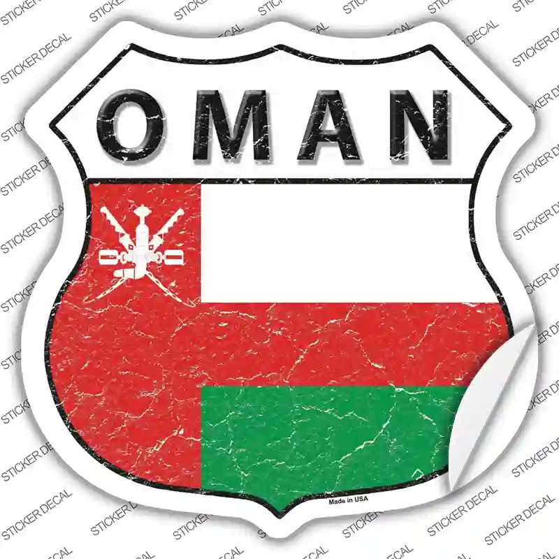 Oman Flag Novelty Highway Shield Sticker Decal