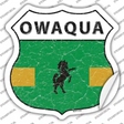 Owaqua Flag Novelty Highway Shield Sticker Decal