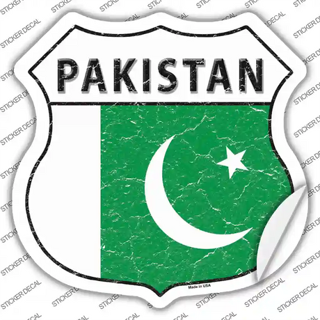 Pakistan Flag Novelty Highway Shield Sticker Decal