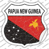 Papua New Guinea Flag Novelty Highway Shield Sticker Decal