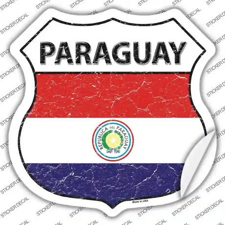 Paraguay Flag Novelty Highway Shield Sticker Decal