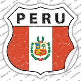 Peru Flag Novelty Highway Shield Sticker Decal