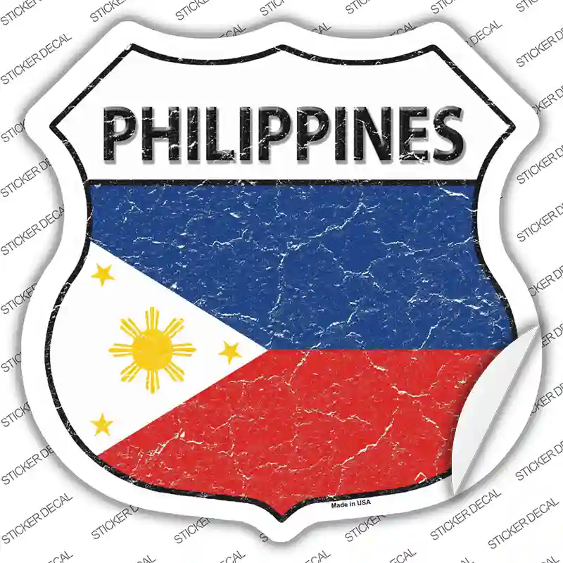 Philippines Flag Novelty Highway Shield Sticker Decal