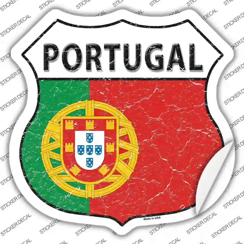Portugal Flag Novelty Highway Shield Sticker Decal
