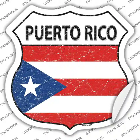 Puerto Rico Flag Novelty Highway Shield Sticker Decal