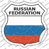 Russian Federation Flag Novelty Highway Shield Sticker Decal