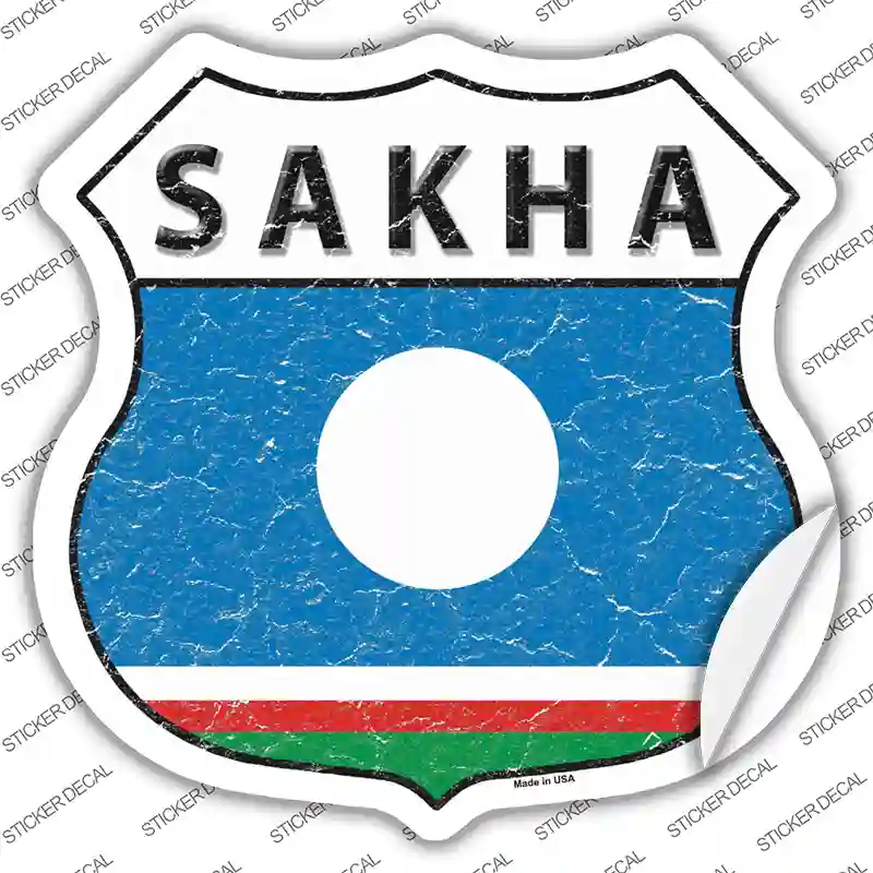 Sakha Flag Novelty Highway Shield Sticker Decal