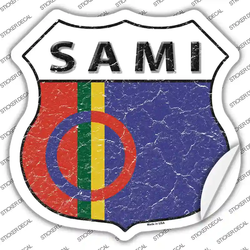 Sami Flag Novelty Highway Shield Sticker Decal
