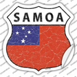 Samoa Flag Novelty Highway Shield Sticker Decal