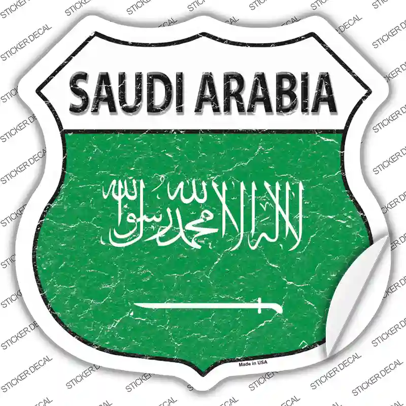 Saudi Arabia Flag Novelty Highway Shield Sticker Decal