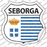 Seborga Flag Novelty Highway Shield Sticker Decal