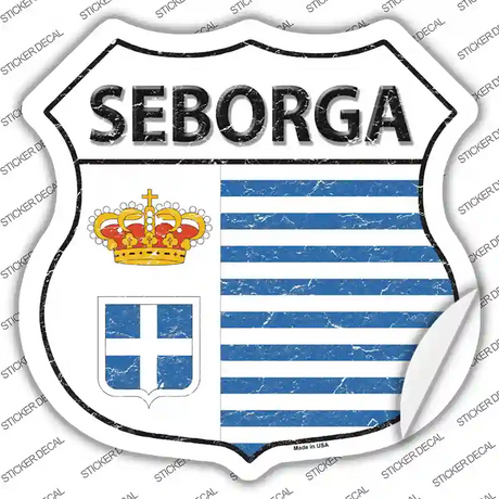Seborga Flag Novelty Highway Shield Sticker Decal