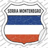 Serbia Montenegro Flag Novelty Highway Shield Sticker Decal