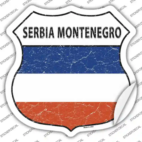 Serbia Montenegro Flag Novelty Highway Shield Sticker Decal