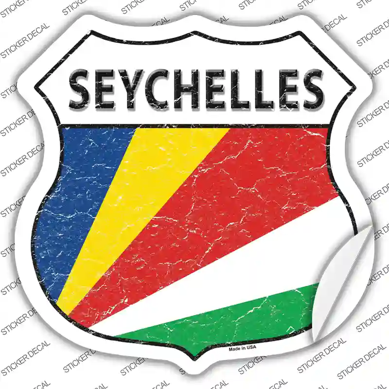 Seychelles Flag Novelty Highway Shield Sticker Decal