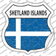 Shetland Islands Flag Novelty Highway Shield Sticker Decal