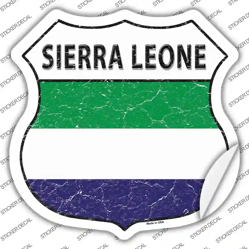 Sierra Leone Islands Flag Novelty Highway Shield Sticker Decal