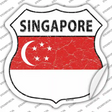 Singapore Flag Novelty Highway Shield Sticker Decal