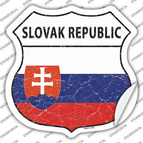 Slovak Republic Flag Novelty Highway Shield Sticker Decal