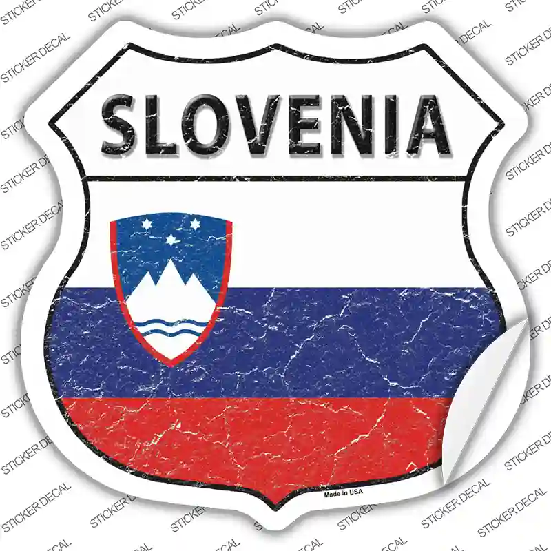 Slovenia Flag Novelty Highway Shield Sticker Decal