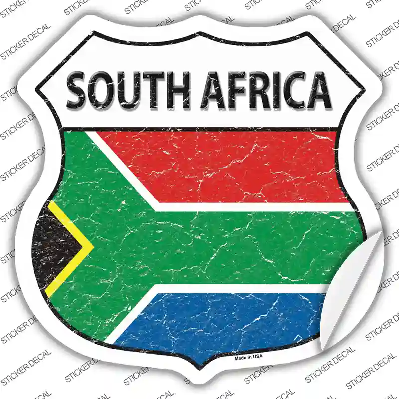 South Africa Flag Novelty Highway Shield Sticker Decal