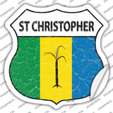 St Christopher Flag Novelty Highway Shield Sticker Decal