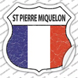 St Pierre Miquelon Flag Novelty Highway Shield Sticker Decal