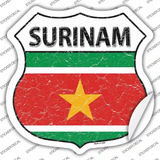 Surinam Flag Novelty Highway Shield Sticker Decal